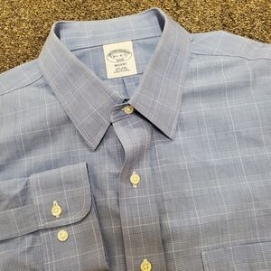 Brooks Brothers 1818 Regent 16.5-6/7 Men's Shirt Long Sleeve Blue Plaid